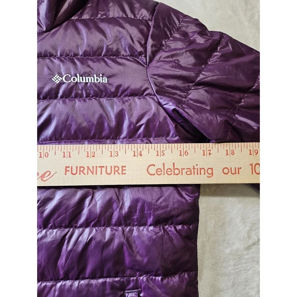 Columbia Youth M 10/12 Purple Down Puffer Jacket Kids Lightweight Quilted Winter